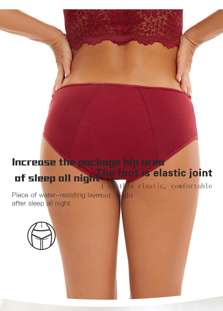 3pcs Simple Period Panties, Comfort Mid-high Waist Physiological Briefs, Breathable Postpartum Panty, Menstruation Panties, Women&