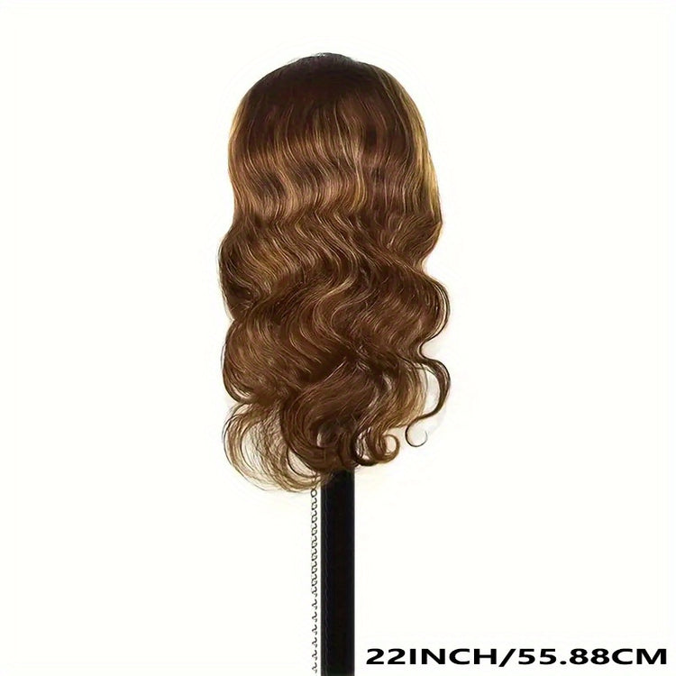 13x4 HD Lace Front Human Hair Wigs For Women Highlight P4/27 Body Wave Transparent Peruvian Lace Frontal Wig Lace Front Wig Ombre Brown Colored Pre Plucked 20-36 Inches 150% Density - Lena & Miles Exquisite Boutique LLC.
