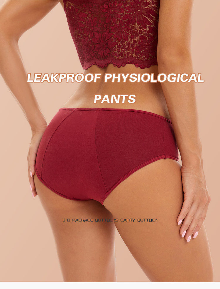3pcs Simple Period Panties, Comfort Mid-high Waist Physiological Briefs, Breathable Postpartum Panty, Menstruation Panties, Women&