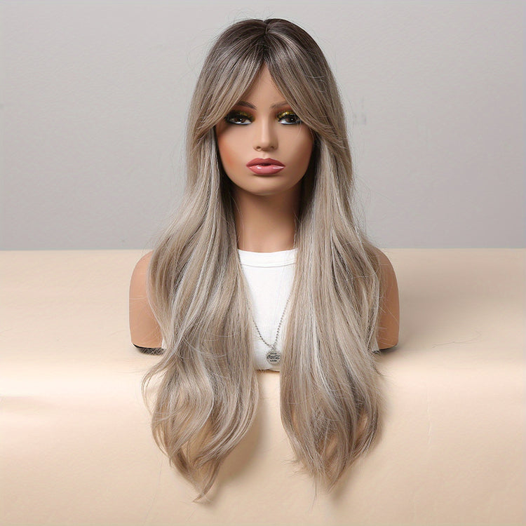 24 Inch Long, Coily, Heat Resistant Pink Body Wave Hair Wigs with Bangs - Synthetic Fiber, Fantasy Theme, Perfect for Daily, Party, Cosplay, Music Festival Use - High-Quality, Soft, Natural-Looking Hair for Women and Girls - Lena & Miles Exquisite Boutique LLC.