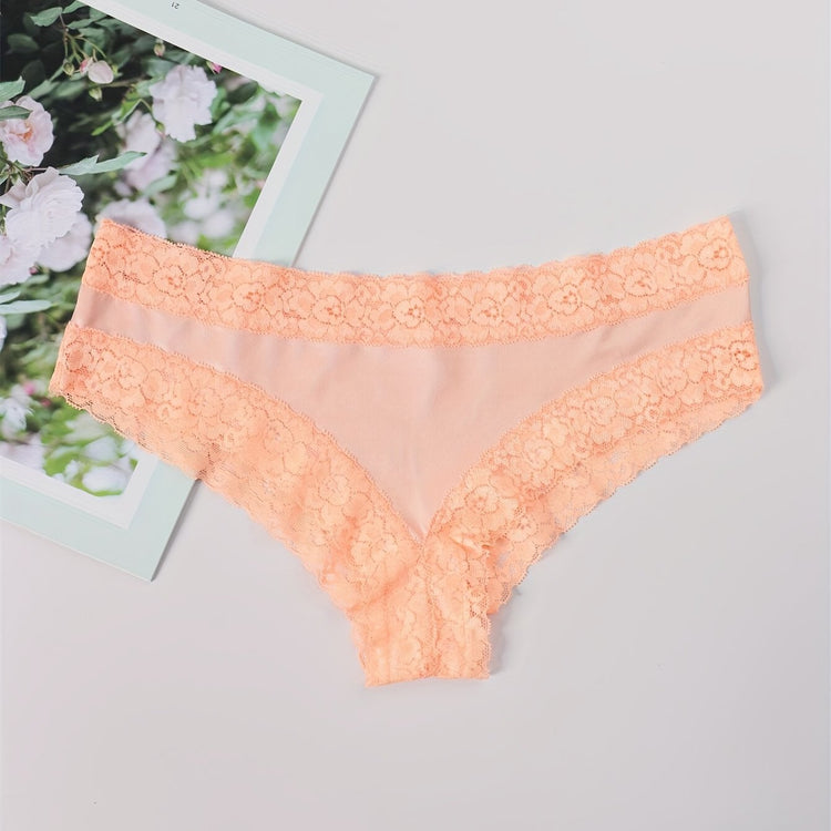 Adorable Heart Print Hipster Panties with Festive Lace Trim - Low Waist, Soft & Comfortable Intimates for Women - Perfect Kings Day Lingerie - Lena & Miles Exquisite Boutique LLC.