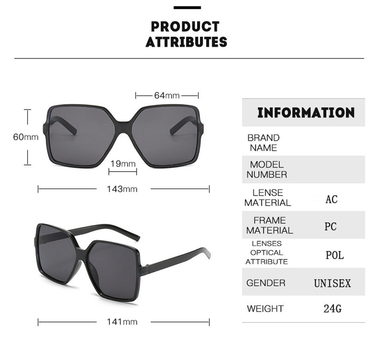 Black Square Oversized Sunglasses Women Big - Lena & Miles Exquisite Boutique LLC.
