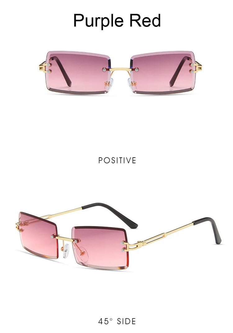 Rimless Square Sunglasses Man Brand Designer - Lena & Miles Exquisite Boutique LLC.