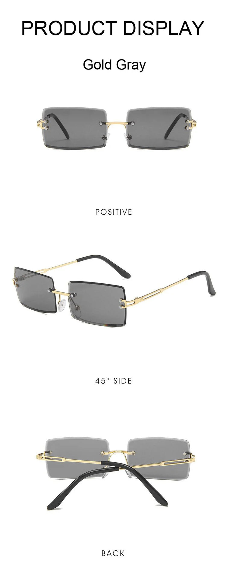 Rimless Square Sunglasses Man Brand Designer - Lena & Miles Exquisite Boutique LLC.