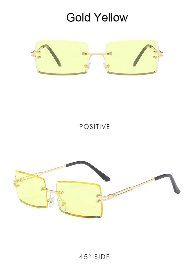 Rimless Square Sunglasses Man Brand Designer - Lena & Miles Exquisite Boutique LLC.