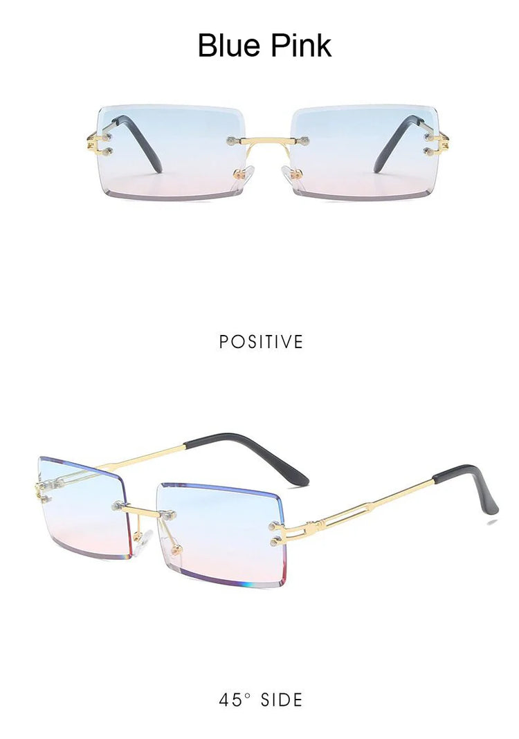 Rimless Square Sunglasses Man Brand Designer - Lena & Miles Exquisite Boutique LLC.