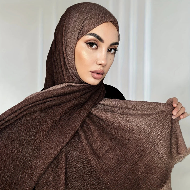 Two Color Crinkle Gradient Color Hijab Tie-Dye - Lena & Miles Exquisite Boutique LLC.