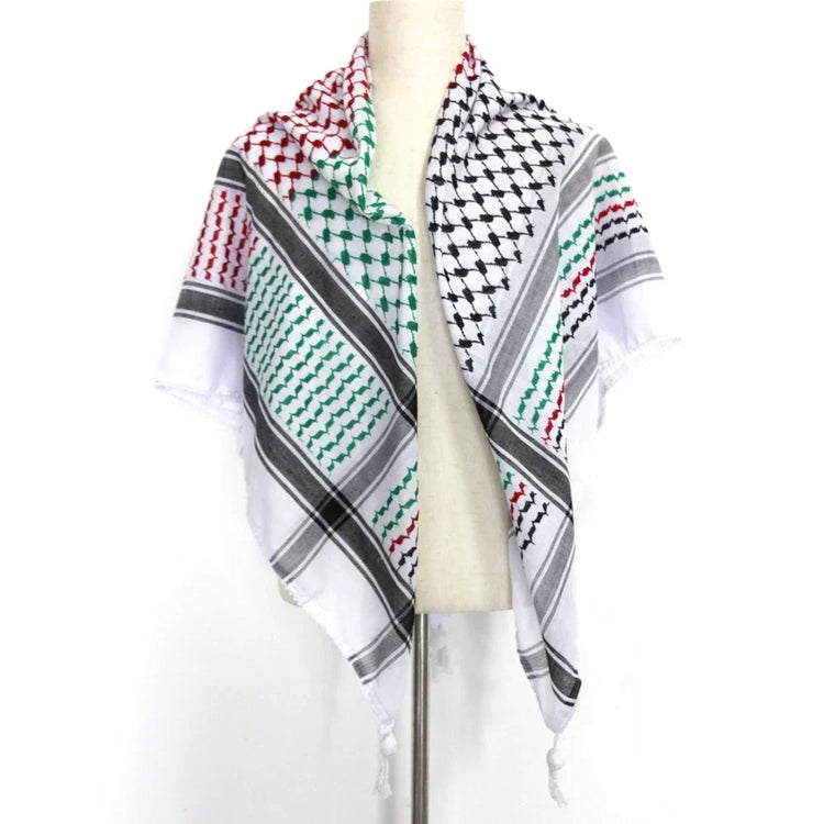 Traditional Woven Keffiyeh,Cotton Hijab Shawl Stylish Unisex Shemagh Scarf Versatileand Fashionable Arab Headscarf - Lena & Miles Exquisite Boutique LLC.