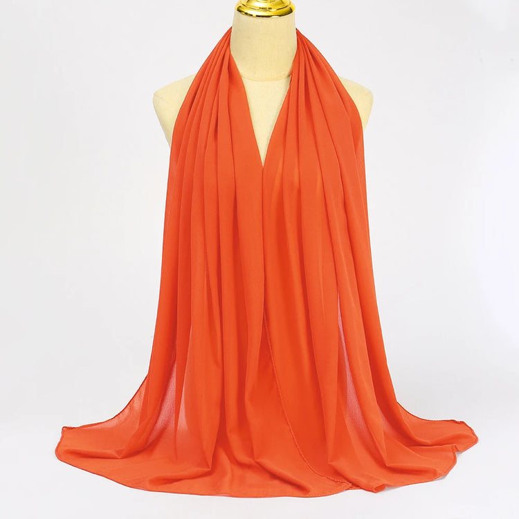 Ramadan Muslim Chiffon Hijabs For Woman Plain - Lena & Miles Exquisite Boutique LLC.