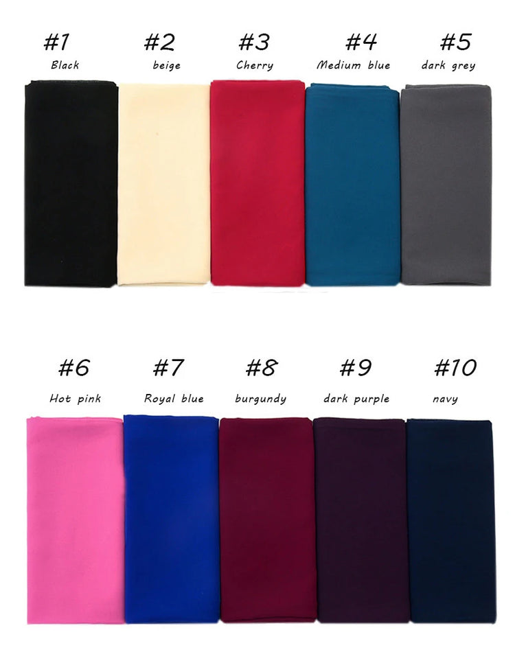 Ramadan Muslim Chiffon Hijabs For Woman Plain - Lena & Miles Exquisite Boutique LLC.