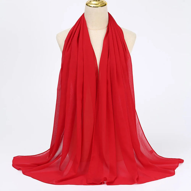 Ramadan Muslim Chiffon Hijabs For Woman Plain - Lena & Miles Exquisite Boutique LLC.
