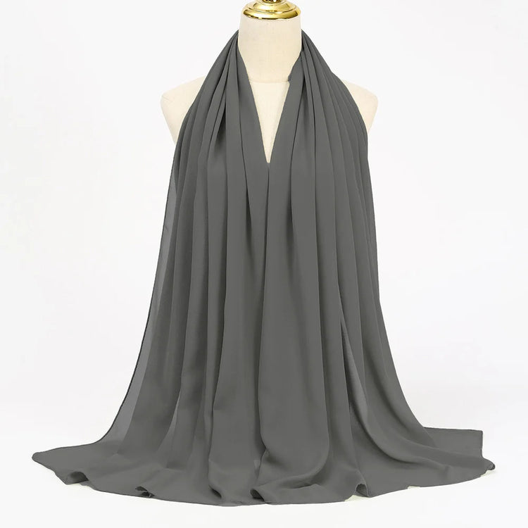 Ramadan Muslim Chiffon Hijabs For Woman Plain - Lena & Miles Exquisite Boutique LLC.