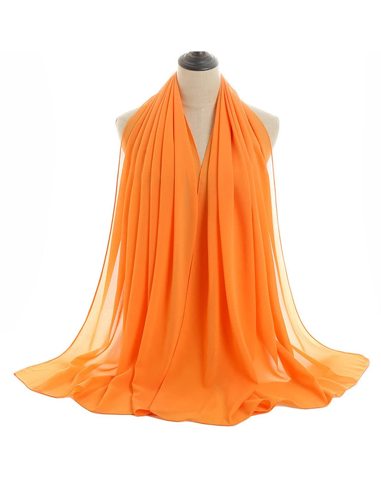 Ramadan Muslim Chiffon Hijabs For Woman Plain - Lena & Miles Exquisite Boutique LLC.