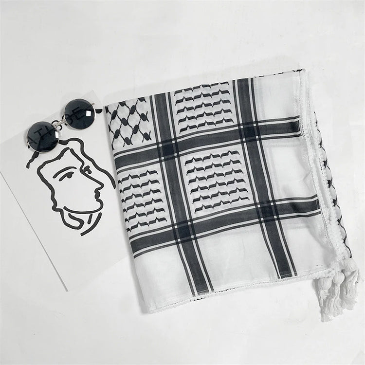 Arab Head Scarf Keffiyeh Middle Desert Shemagh Wrap Muslim Headwear Arabian Costume Scarf For Man - Lena & Miles Exquisite Boutique LLC.