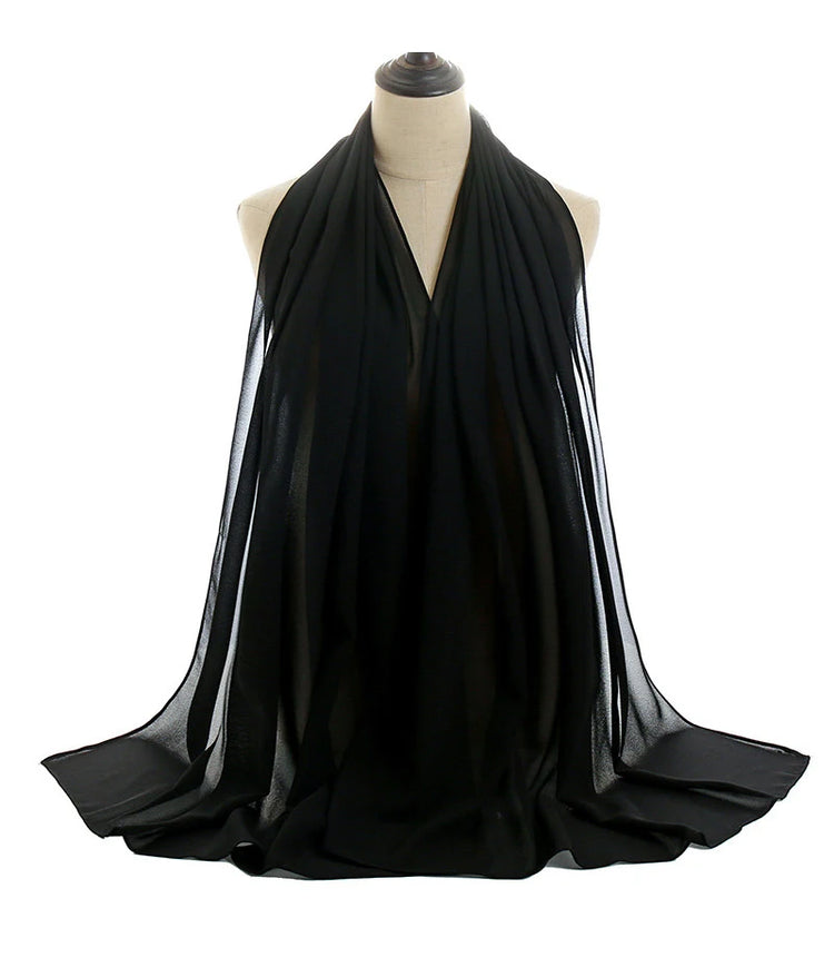 Ramadan Muslim Chiffon Hijabs For Woman Plain - Lena & Miles Exquisite Boutique LLC.
