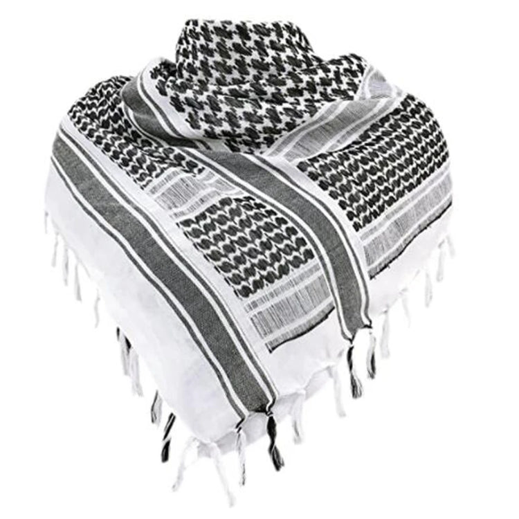 136X133CM Tactical Desert Shemagh Keffiyeh Arab Tessel Scarf Wrap Outdoor Windproof Dustproof Face Protective Scarf Men Women - Lena & Miles Exquisite Boutique LLC.