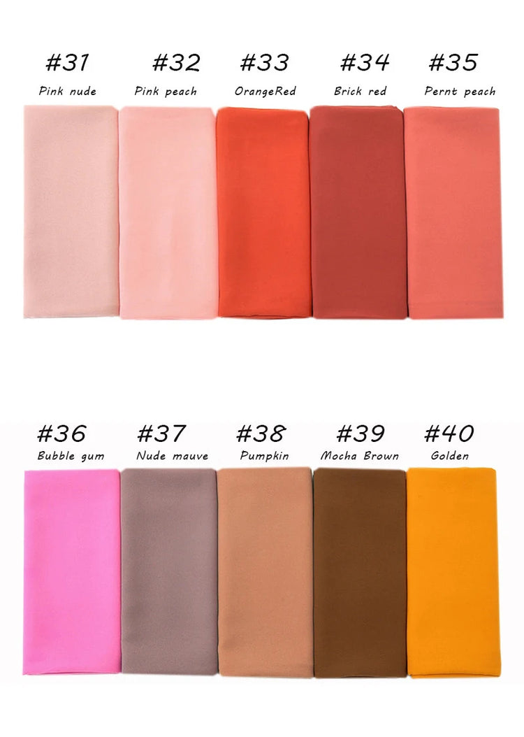 Ramadan Muslim Chiffon Hijabs For Woman Plain - Lena & Miles Exquisite Boutique LLC.