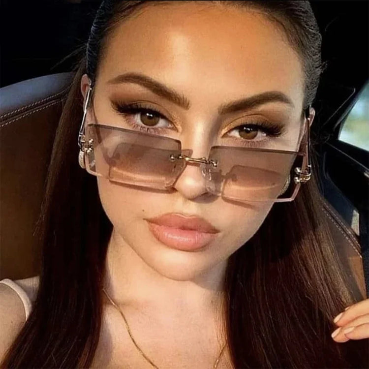 Rimless Square Sunglasses Man Brand Designer - Lena & Miles Exquisite Boutique LLC.