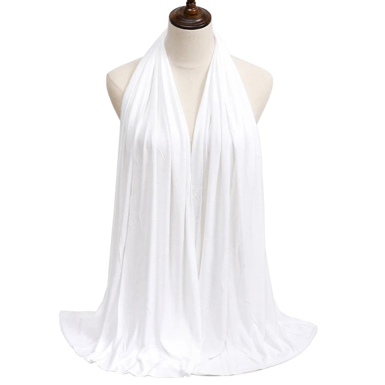 2023 New Modal Cotton Jersey Hijab Scarf Long Muslim Shawl Plain Soft Turban Tie Head Wraps For Women Africa Headband 170x60cm - Lena & Miles Exquisite Boutique LLC.