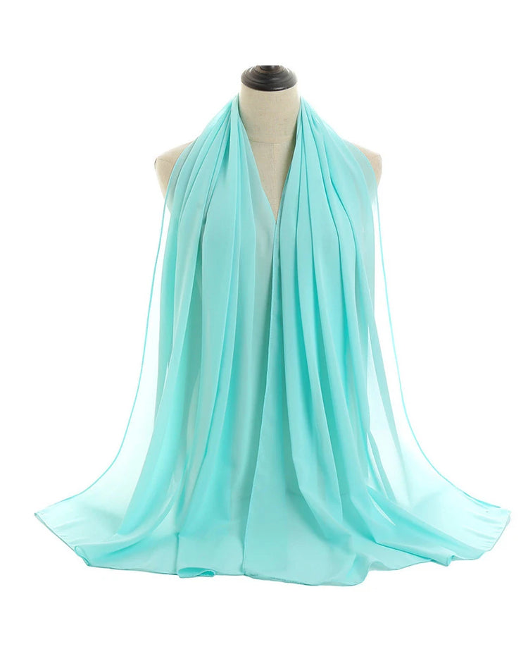 Ramadan Muslim Chiffon Hijabs For Woman Plain - Lena & Miles Exquisite Boutique LLC.