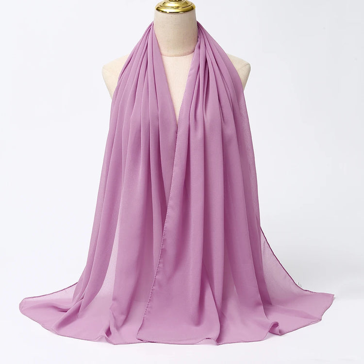 Muslim Chiffon Hijab Scarf Women Long Solid - Lena & Miles Exquisite Boutique LLC.