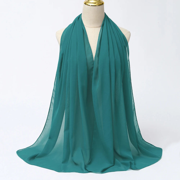 Ramadan Muslim Chiffon Hijabs For Woman Plain - Lena & Miles Exquisite Boutique LLC.