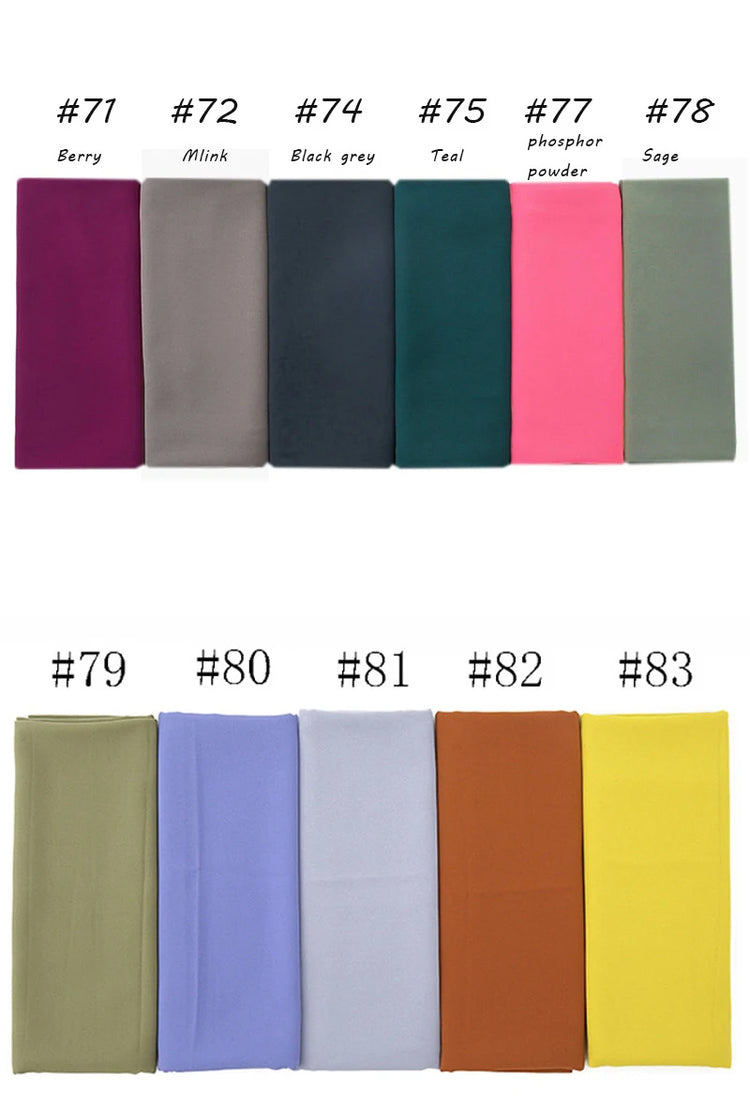 Ramadan Muslim Chiffon Hijabs For Woman Plain - Lena & Miles Exquisite Boutique LLC.