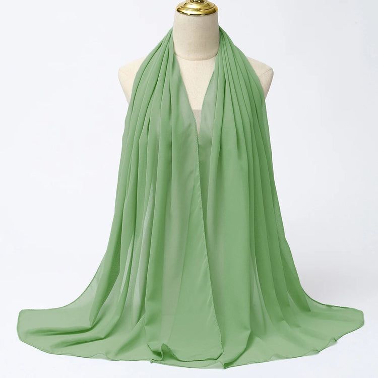 Muslim Chiffon Hijab Scarf Women Long Solid - Lena & Miles Exquisite Boutique LLC.