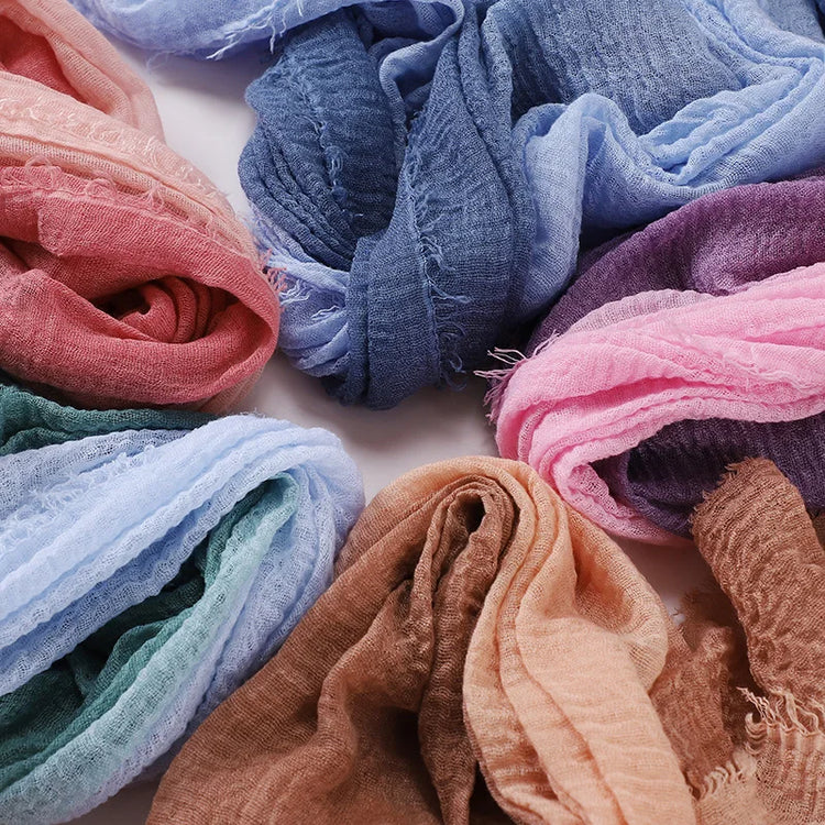 Two Color Crinkle Gradient Color Hijab Tie-Dye - Lena & Miles Exquisite Boutique LLC.