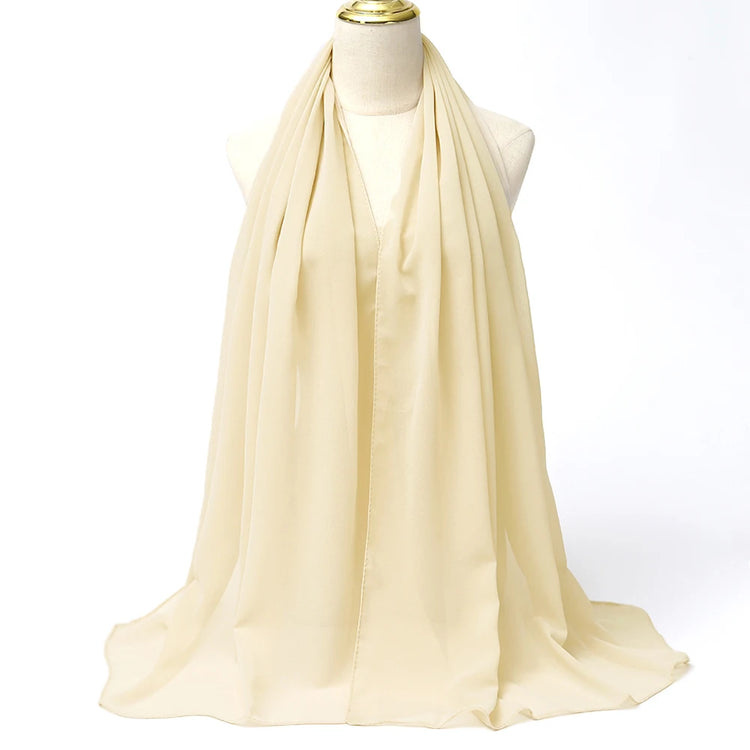 Muslim Chiffon Hijab Scarf Women Long Solid Color Head Wrap For Women Hijabs Scarves Ladies Muslim Veil Jersey Hijabs - Lena & Miles Exquisite Boutique LLC.