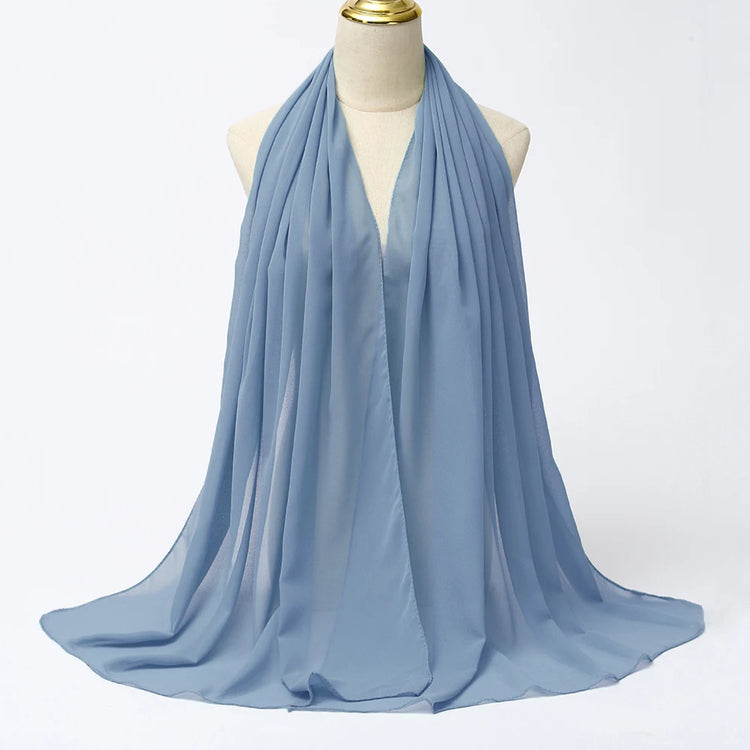Muslim Chiffon Hijab Scarf Women Long Solid - Lena & Miles Exquisite Boutique LLC.