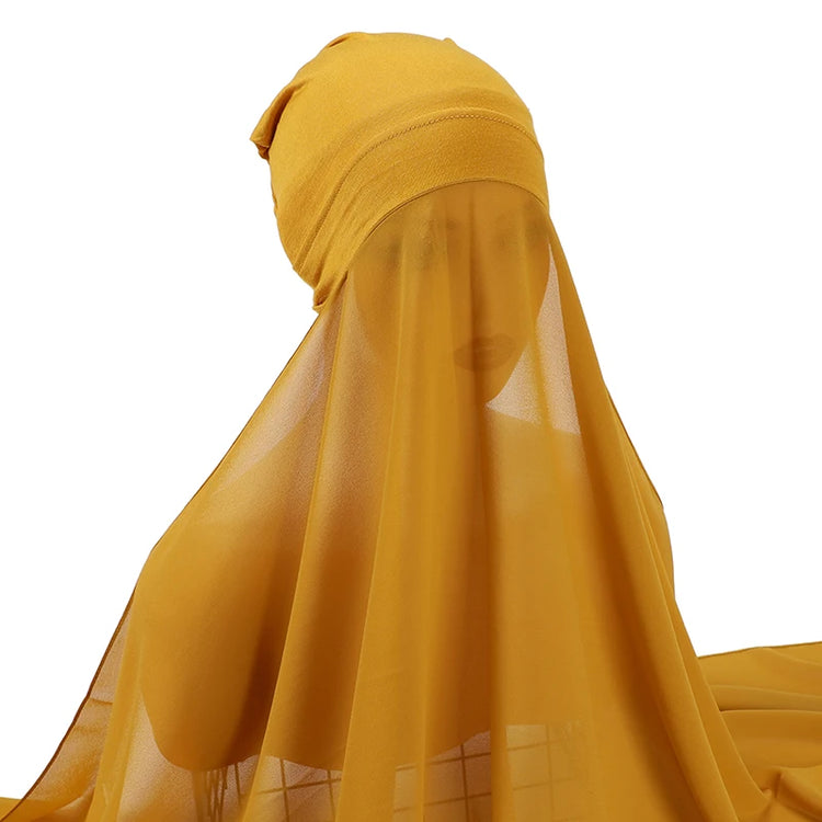 Muslim Women Bonnet + Chiffon Shawl Instant - Lena & Miles Exquisite Boutique LLC.