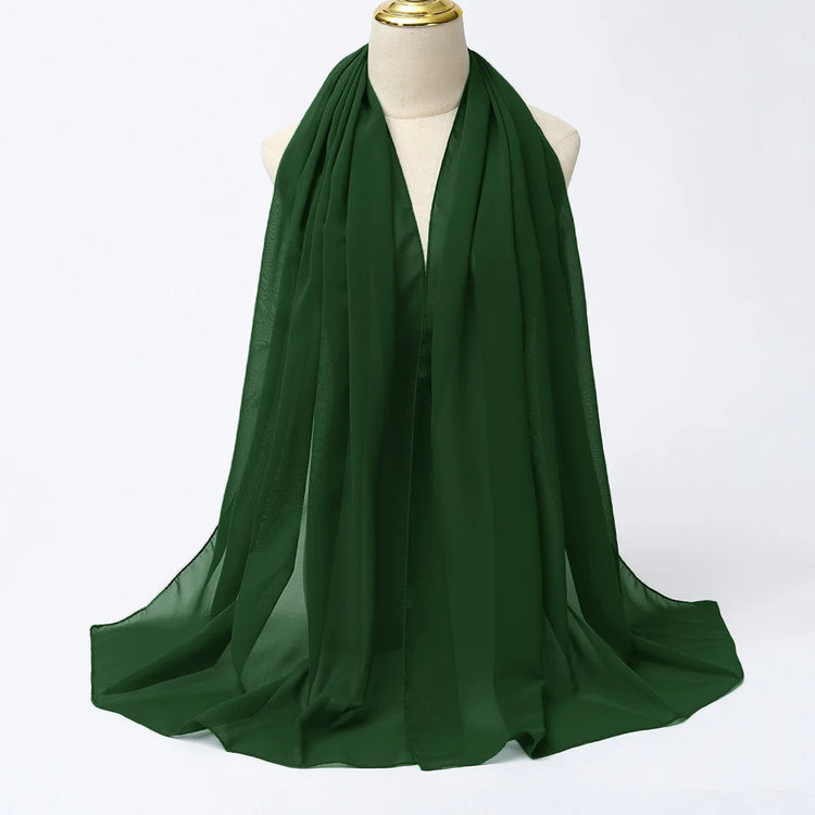 Ramadan Muslim Chiffon Hijabs For Woman Plain - Lena & Miles Exquisite Boutique LLC.
