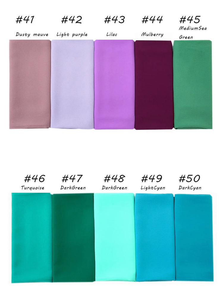 Ramadan Muslim Chiffon Hijabs For Woman Plain - Lena & Miles Exquisite Boutique LLC.