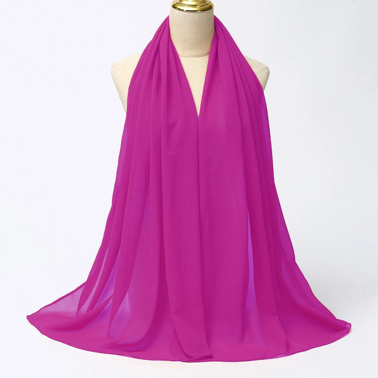 Ramadan Muslim Chiffon Hijabs For Woman Plain - Lena & Miles Exquisite Boutique LLC.
