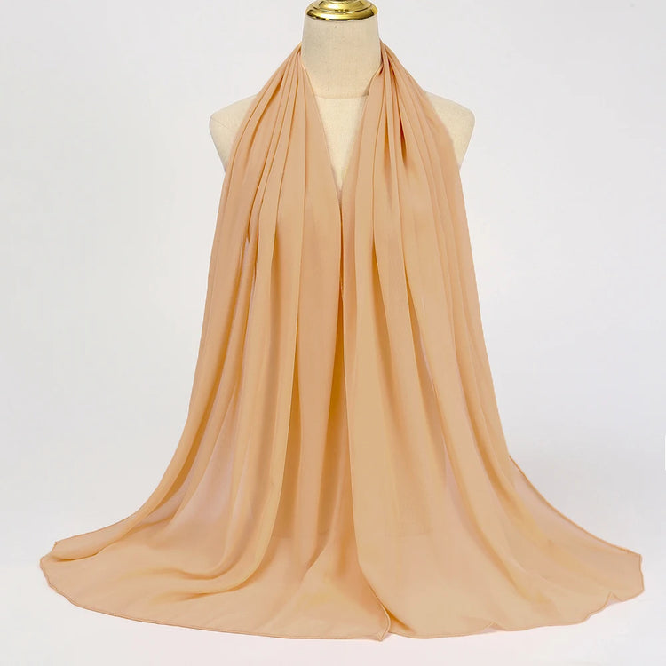 Ramadan Muslim Chiffon Hijabs For Woman Plain - Lena & Miles Exquisite Boutique LLC.