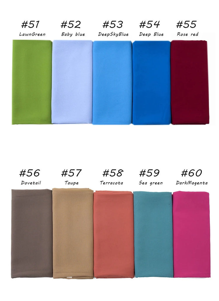 Ramadan Muslim Chiffon Hijabs For Woman Plain - Lena & Miles Exquisite Boutique LLC.