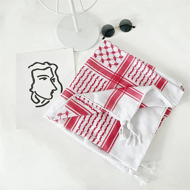 Arab Head Scarf Keffiyeh Middle Desert Shemagh Wrap Muslim Headwear Arabian Costume Scarf For Man - Lena & Miles Exquisite Boutique LLC.