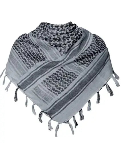 136X133CM Tactical Desert Shemagh Keffiyeh Arab Tessel Scarf Wrap Outdoor Windproof Dustproof Face Protective Scarf Men Women - Lena & Miles Exquisite Boutique LLC.