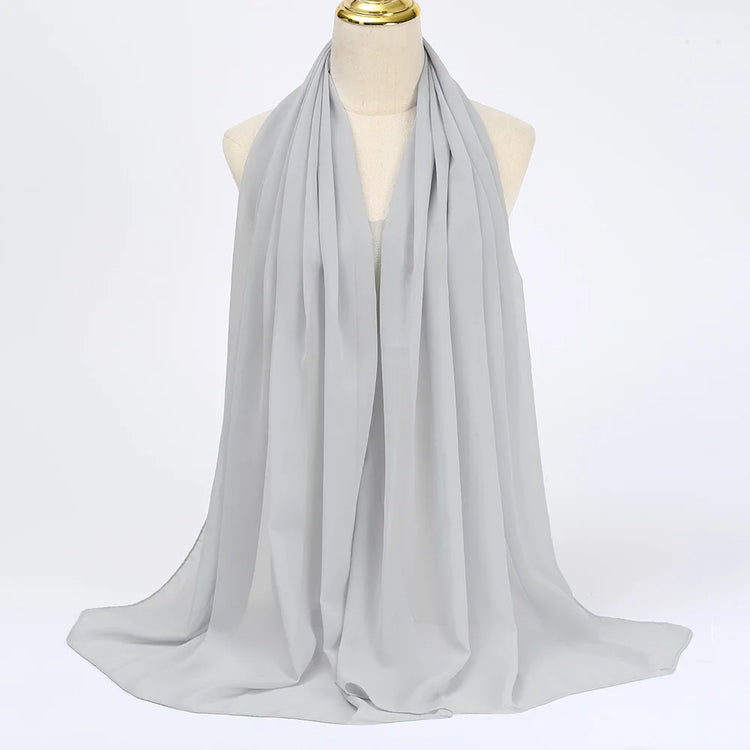 Ramadan Muslim Chiffon Hijabs For Woman Plain - Lena & Miles Exquisite Boutique LLC.