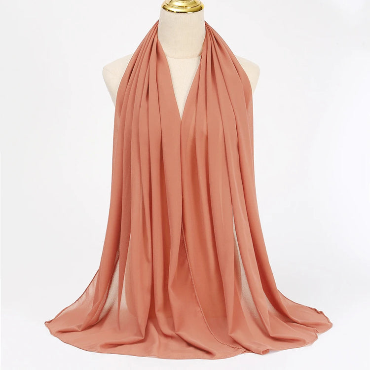 Muslim Chiffon Hijab Scarf Women Long Solid - Lena & Miles Exquisite Boutique LLC.