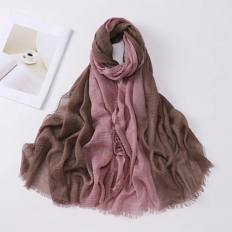 Two Color Crinkle Gradient Color Hijab Tie - Lena & Miles Exquisite Boutique LLC.