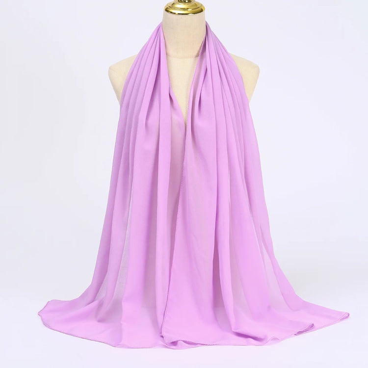 Muslim Chiffon Hijab Scarf Women Long Solid - Lena & Miles Exquisite Boutique LLC.
