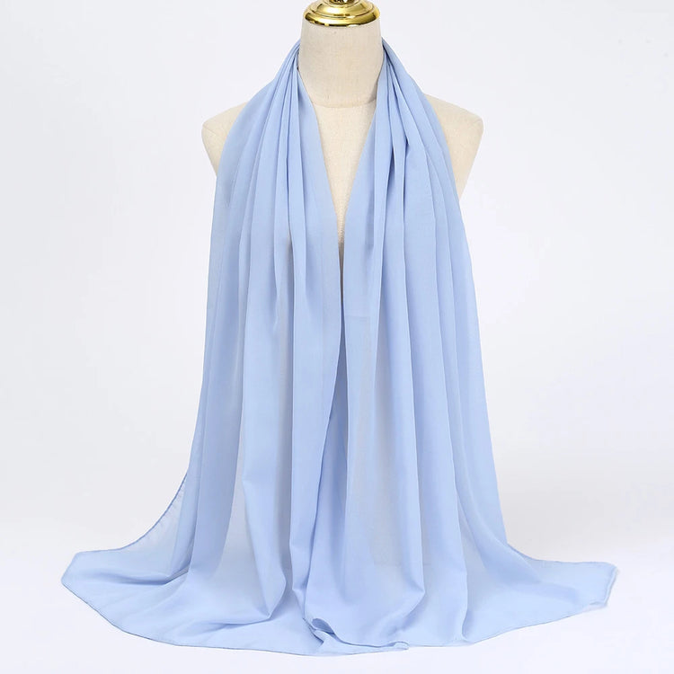 Muslim Chiffon Hijab Scarf Women Long Solid - Lena & Miles Exquisite Boutique LLC.