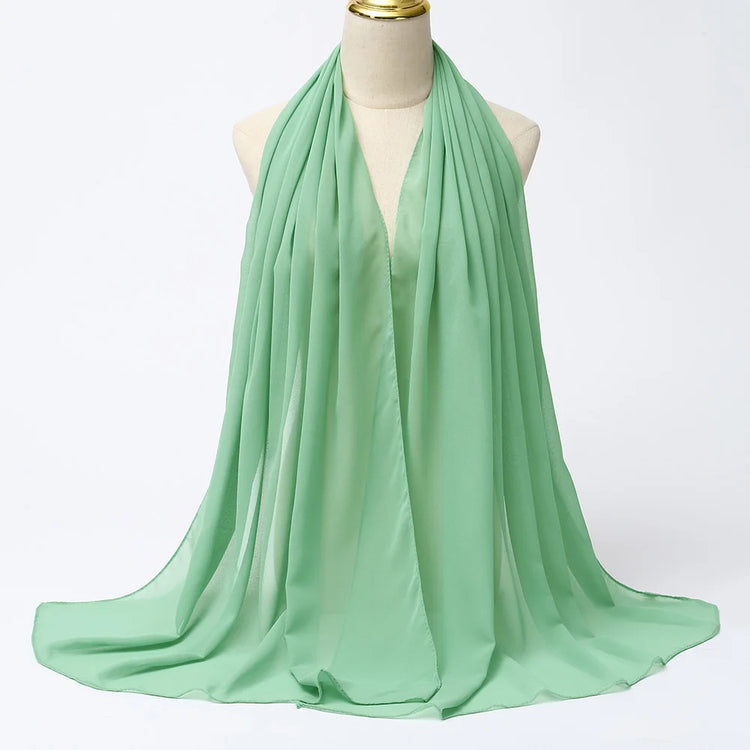 Ramadan Muslim Chiffon Hijabs For Woman Plain - Lena & Miles Exquisite Boutique LLC.