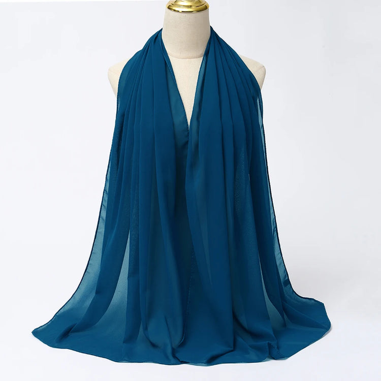 Ramadan Muslim Chiffon Hijabs For Woman Plain - Lena & Miles Exquisite Boutique LLC.