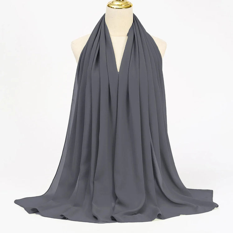Muslim Chiffon Hijab Scarf Women Long Solid Color Head Wrap For Women Hijabs Scarves Ladies Muslim Veil Jersey Hijabs - Lena & Miles Exquisite Boutique LLC.