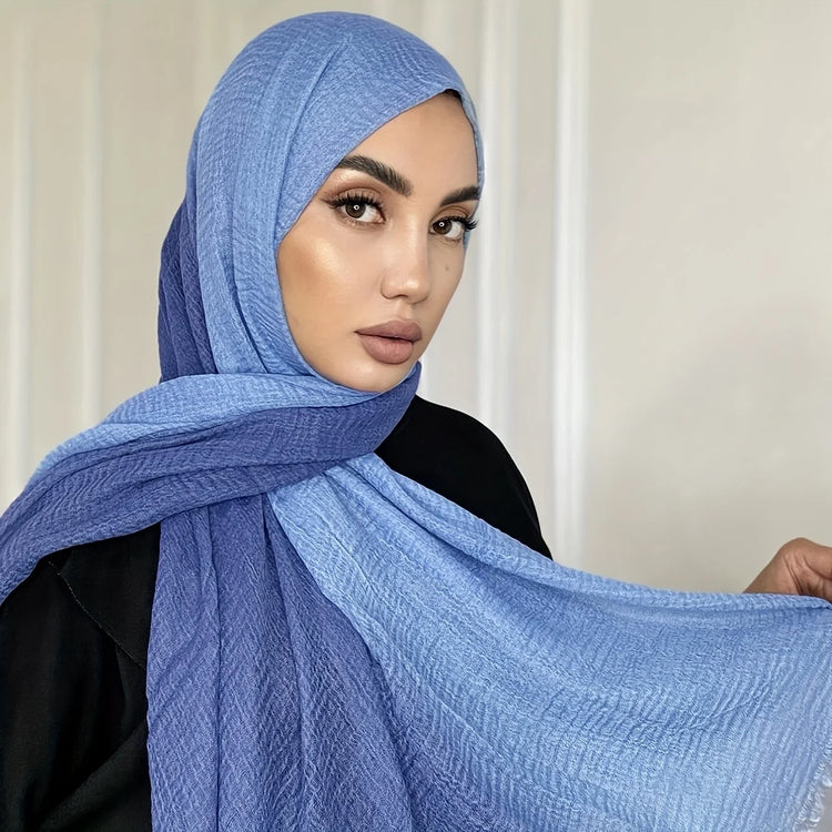 Two Color Crinkle Gradient Color Hijab Tie - Lena & Miles Exquisite Boutique LLC.