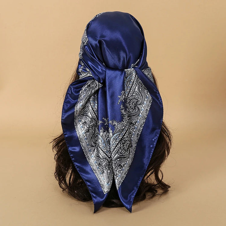 2024 Luxury Brand Bandana Silk Square Leopard Print Scarf Women Satin Shawl Hijab Female Scarves Hair Band Headkerchief - Lena & Miles Exquisite Boutique LLC.