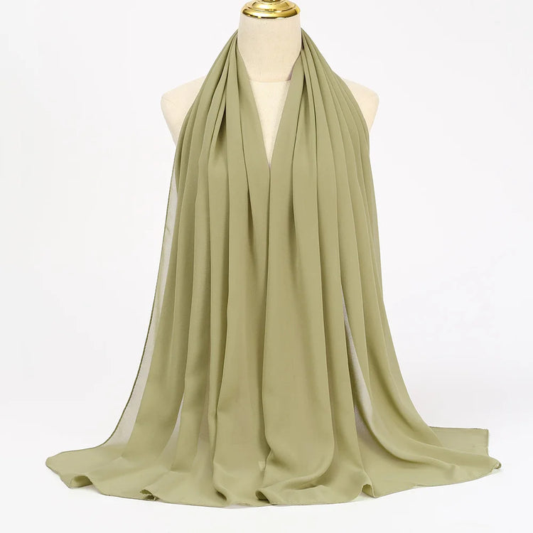 Ramadan Muslim Chiffon Hijabs For Woman Plain - Lena & Miles Exquisite Boutique LLC.